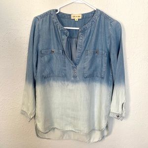 Anthropologie Cloth & Stone ombré chambray shirt